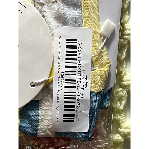 Little sleepies garden stripe 4T two piece short sleeve NIB - Picture 4 of 4